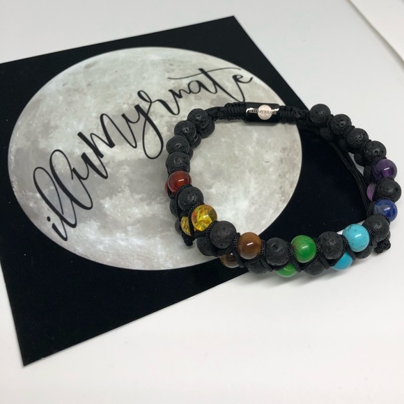 Natural 7 Chakra Gemstone Bracelet - Picture 1 of 1